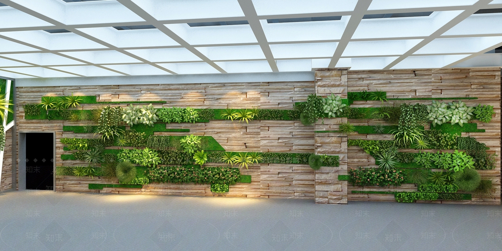 现代绿化墙3D模型下载【ID:471422272】