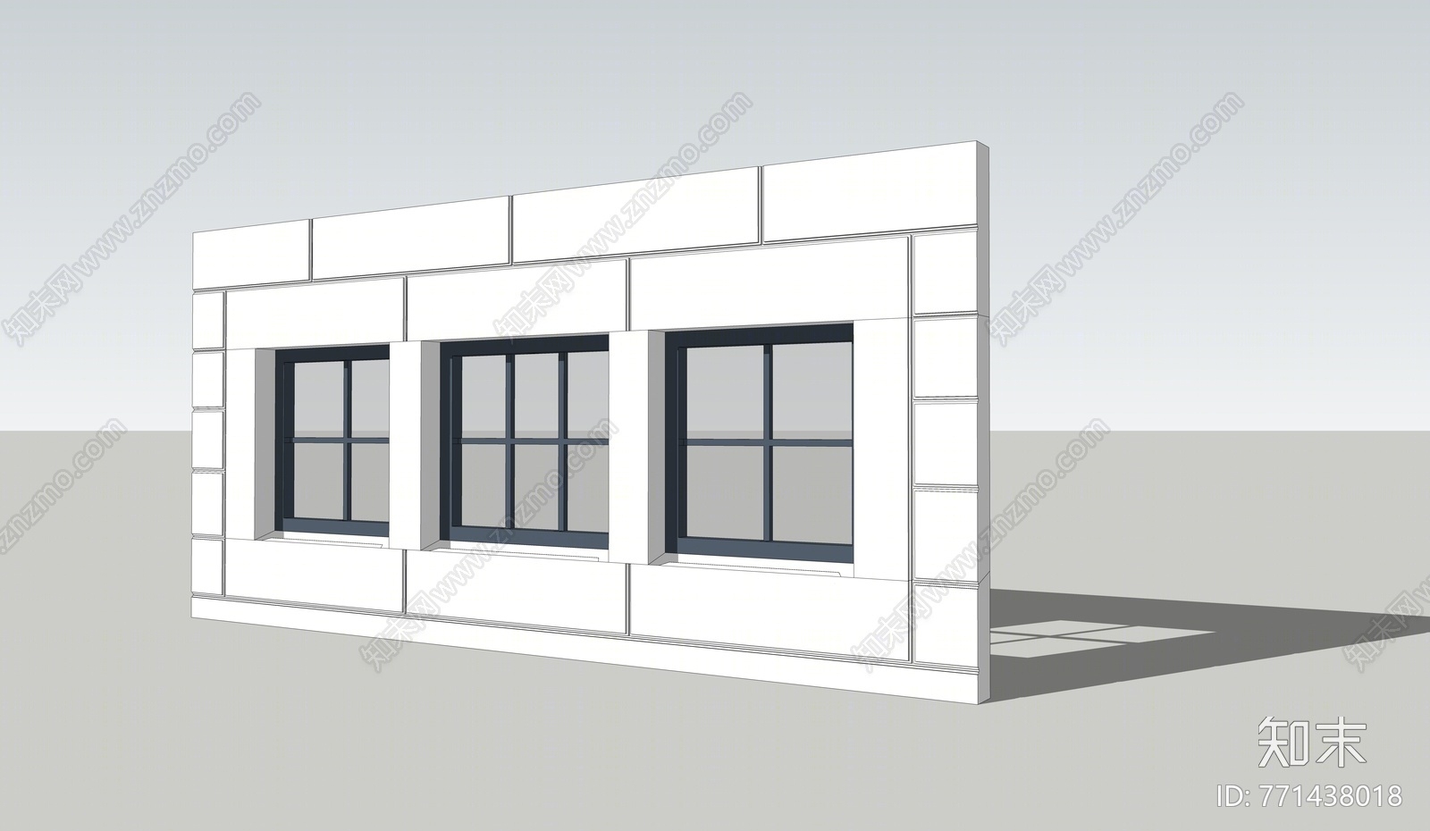 现代风格窗SU模型下载【ID:771438018】