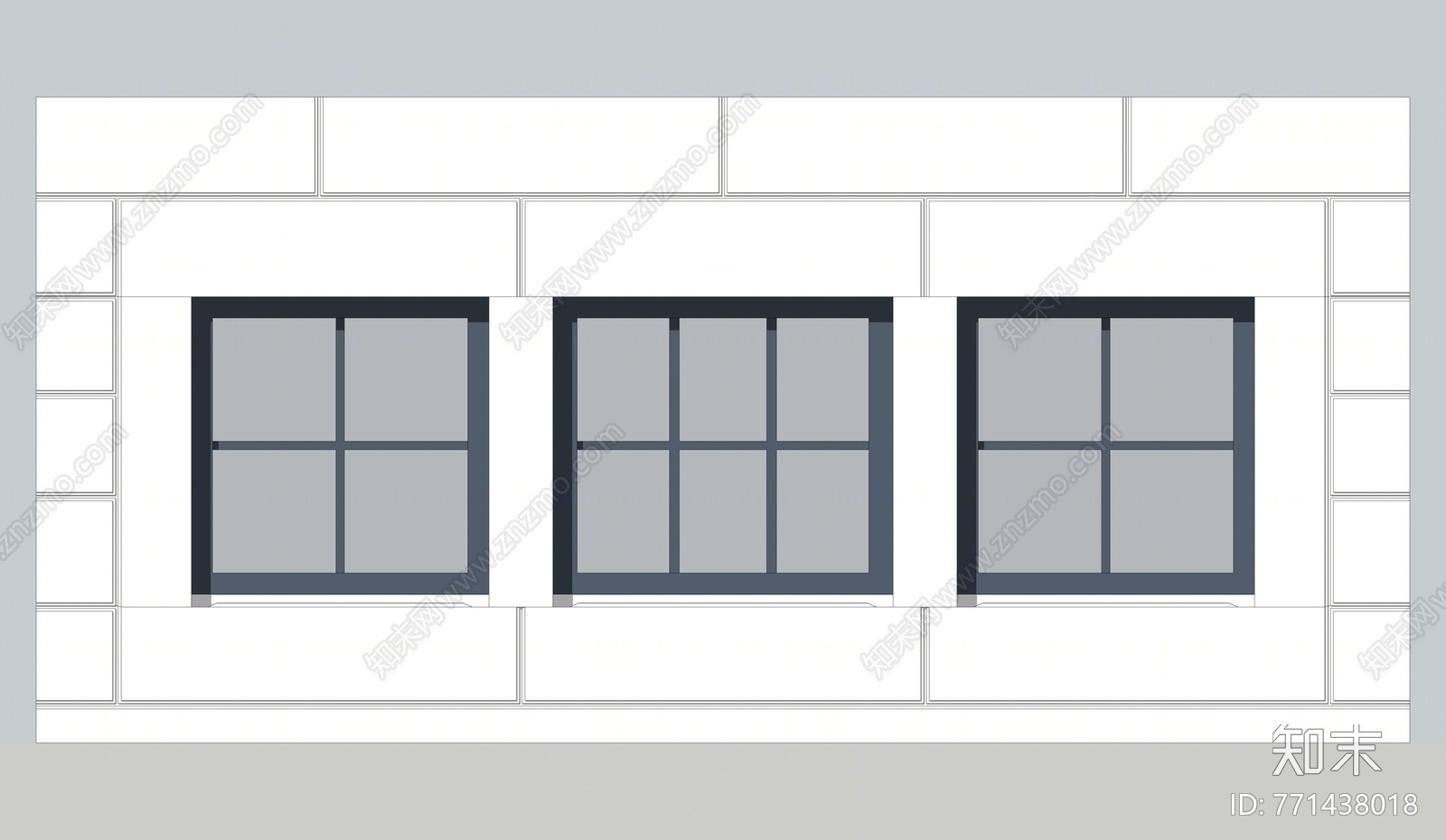 现代风格窗SU模型下载【ID:771438018】