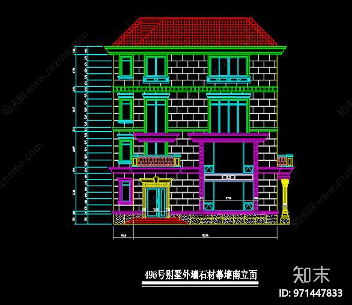 简欧别墅cad施工图下载【ID:971447833】