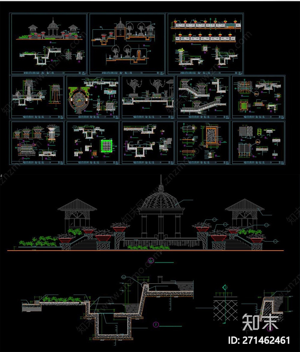 某小区园林景观规划CAD图纸施工图下载【ID:271462461】