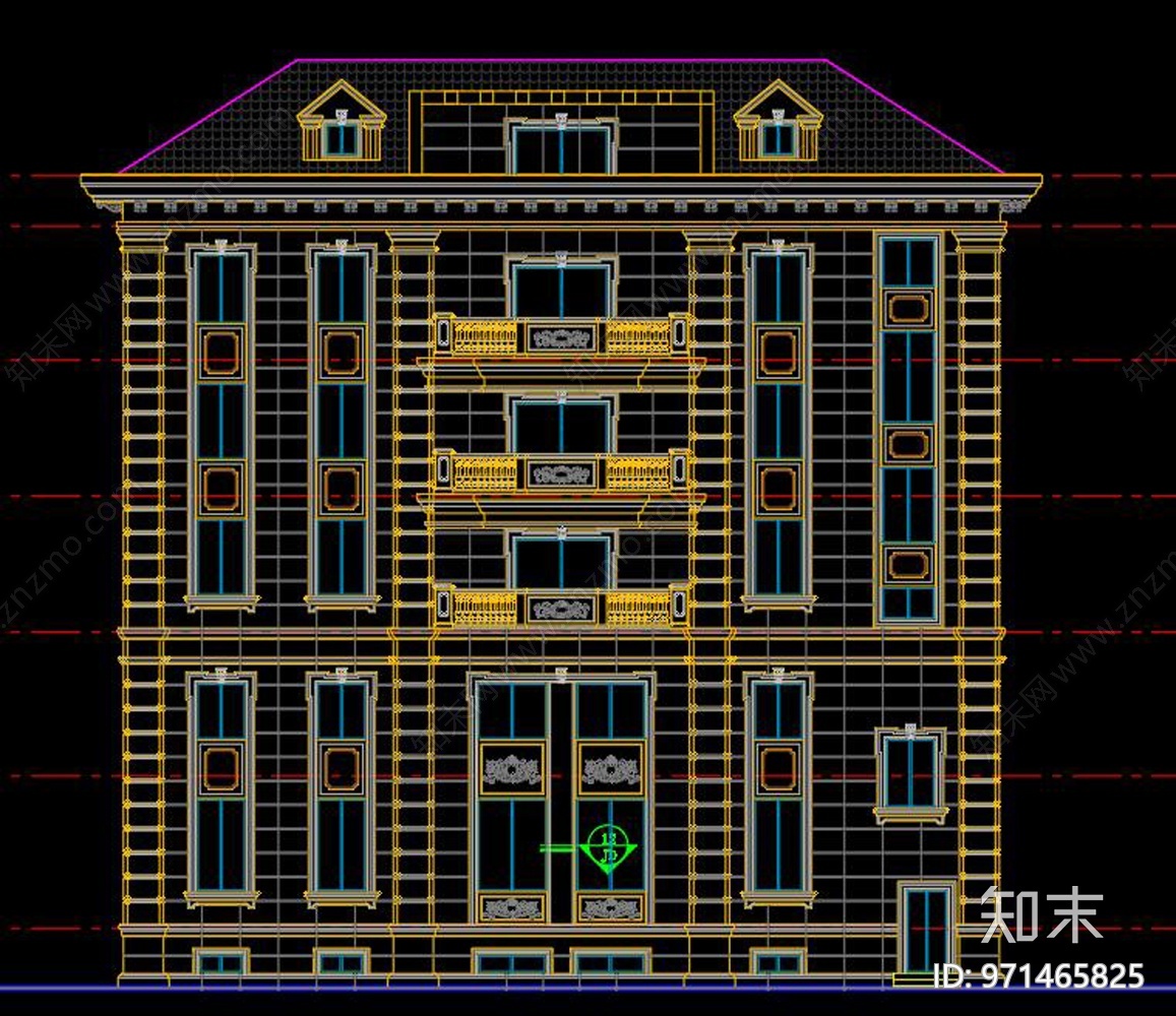 全套欧式别墅幕墙cad施工图下载【ID:971465825】