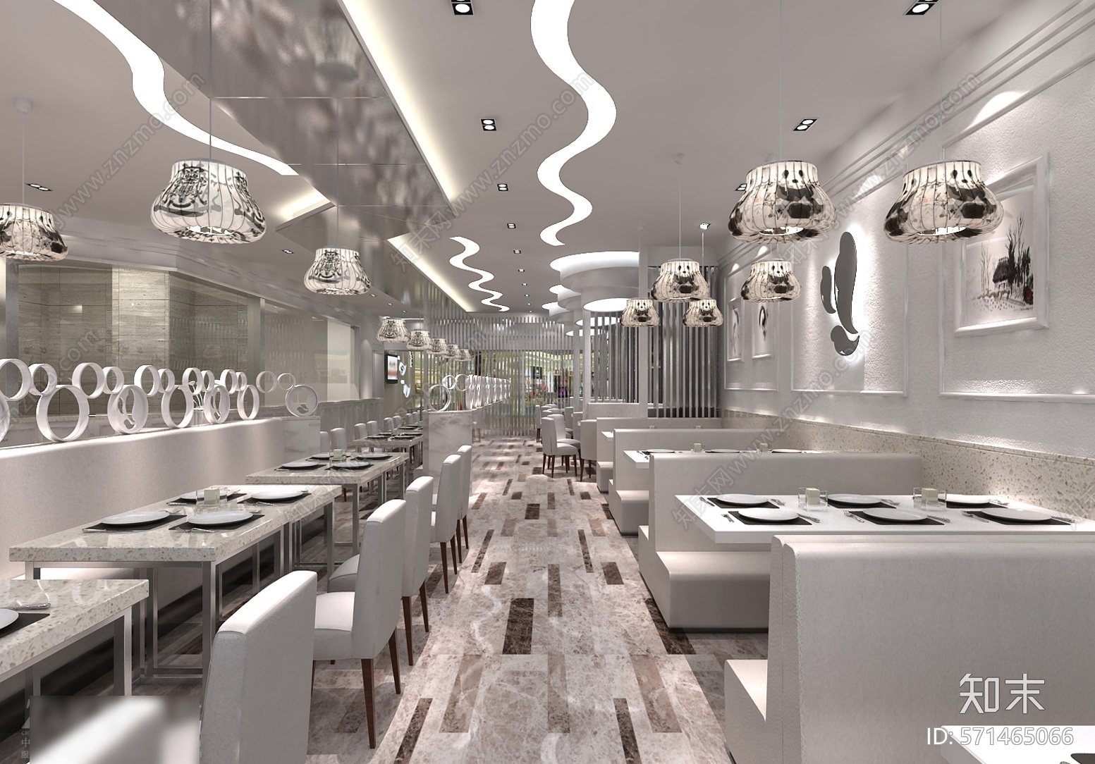 时尚餐厅施工图下载【ID:571465066】