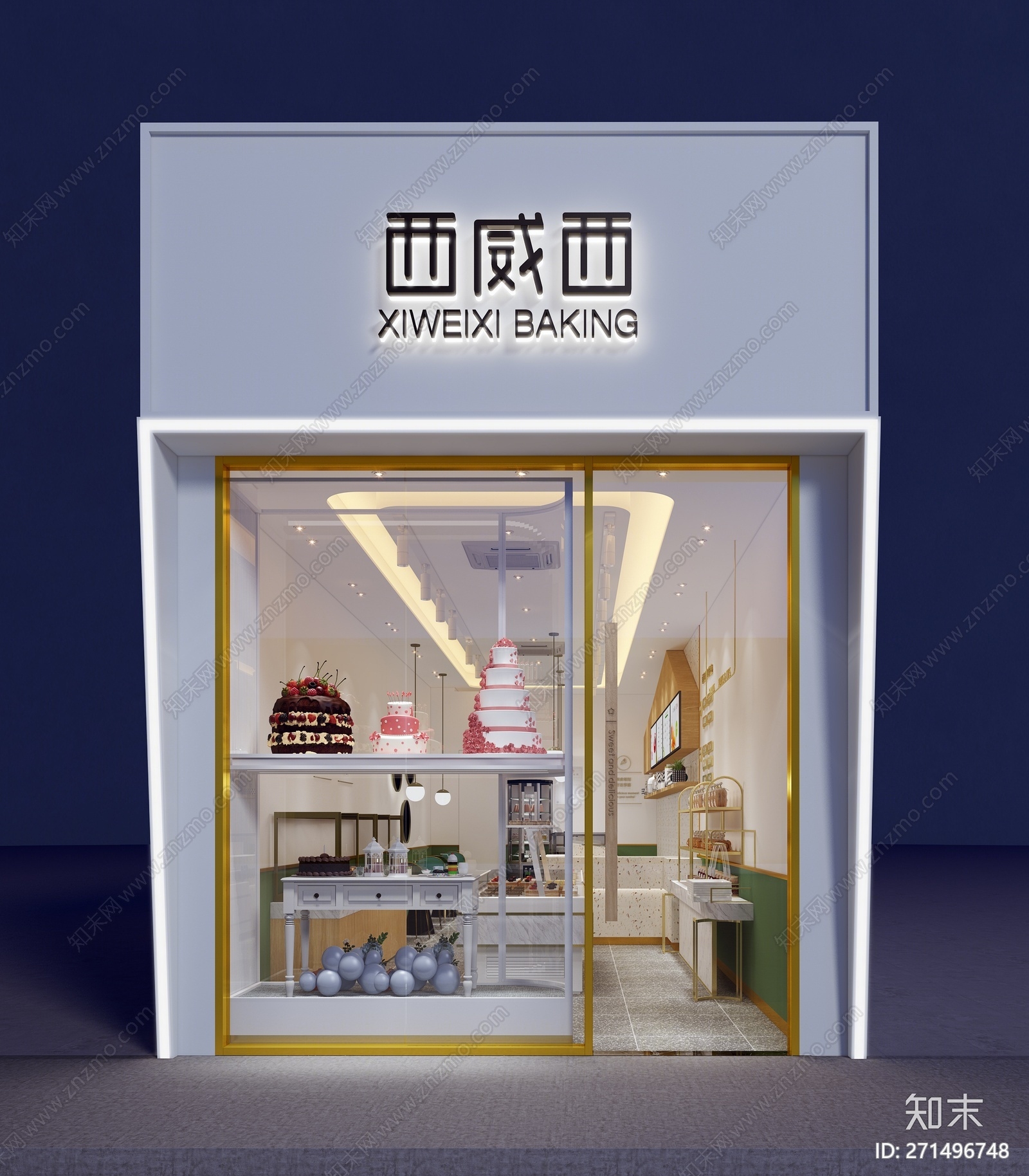 现代蛋糕店3D模型下载【ID:271496748】