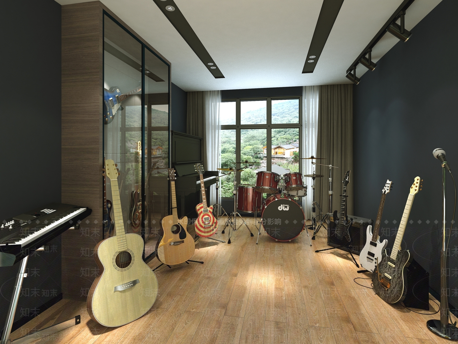 现代乐器录音室3D模型下载【ID:171502096】