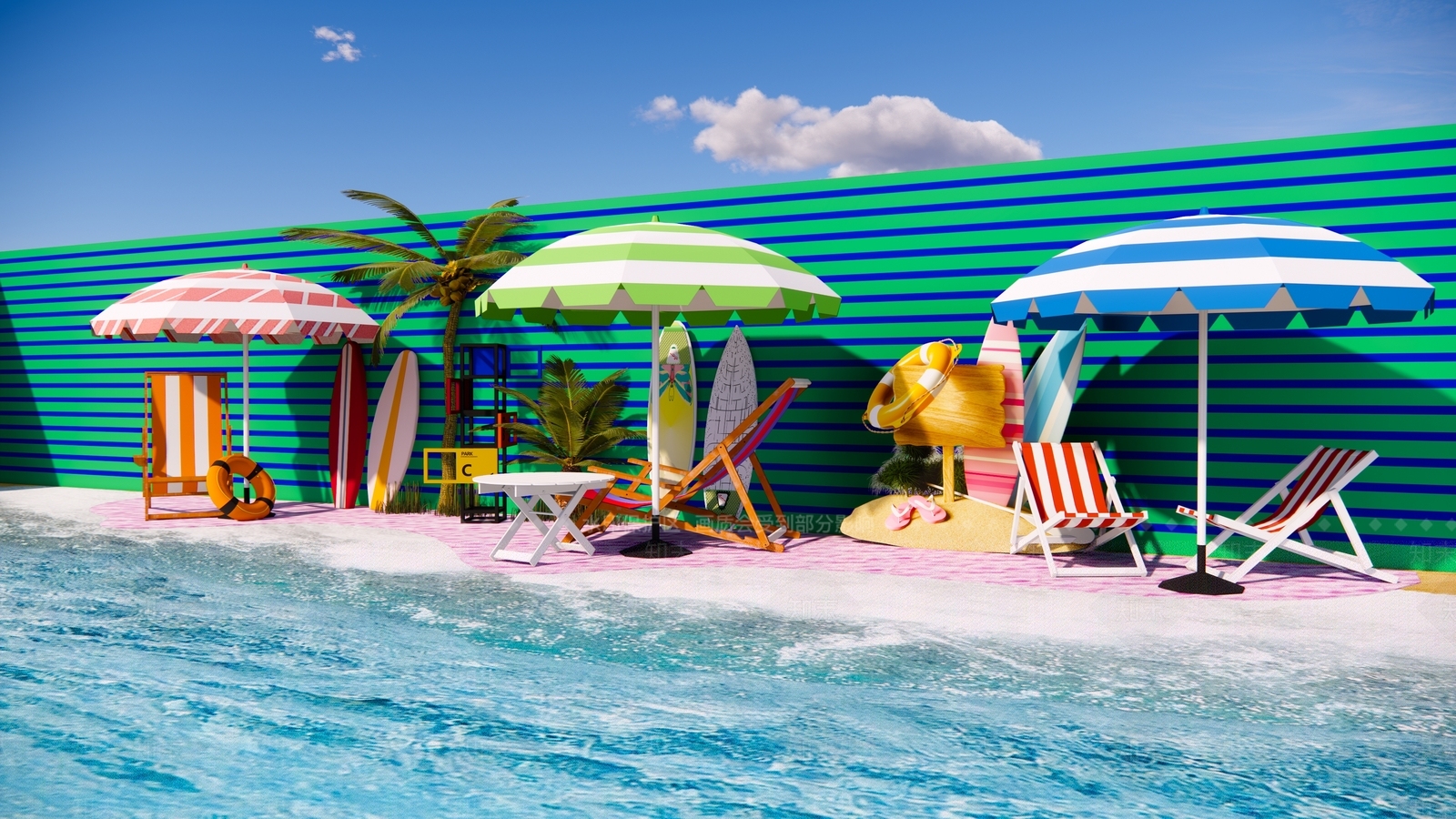 现代风格遮阳伞SU模型下载【ID:171528291】