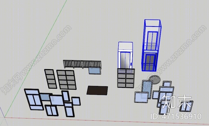 现代风格平开窗SU模型下载【ID:471536910】