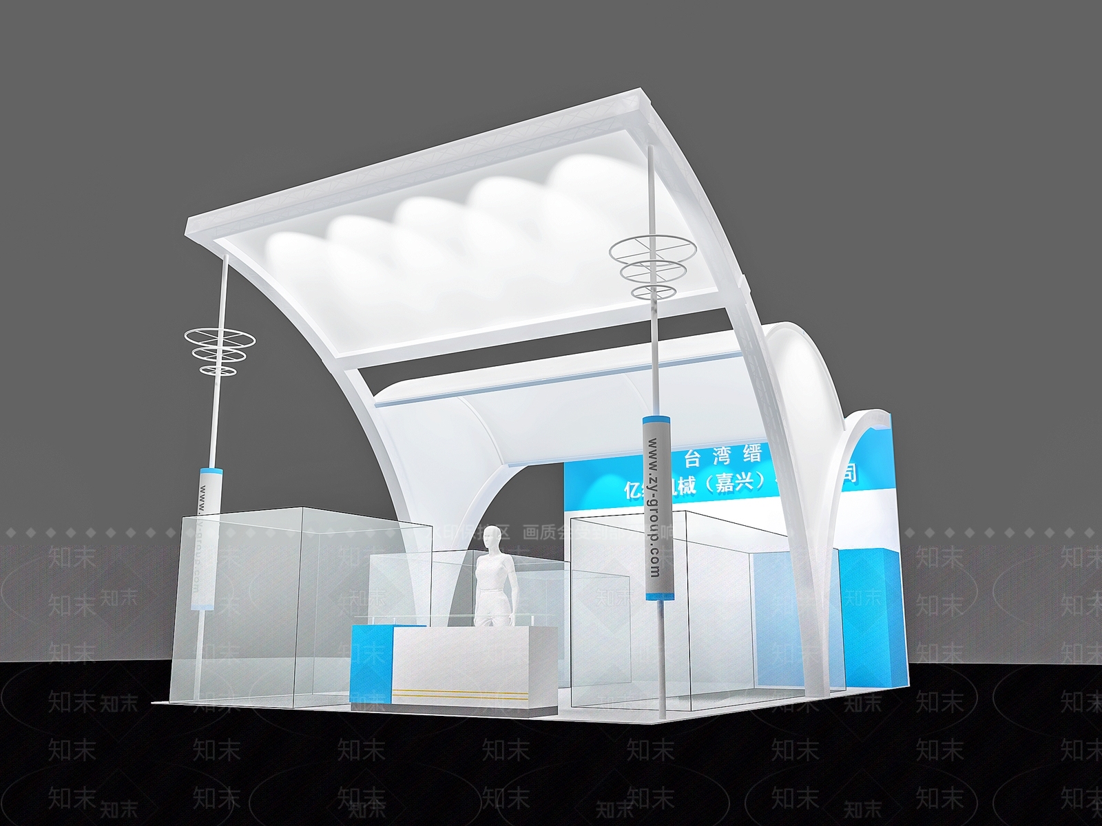 现代机械展厅3D模型下载【ID:571602409】