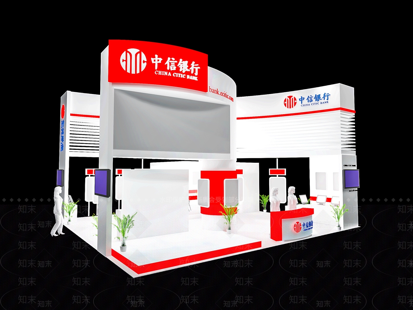 现代银行展厅3D模型下载【ID:571602431】