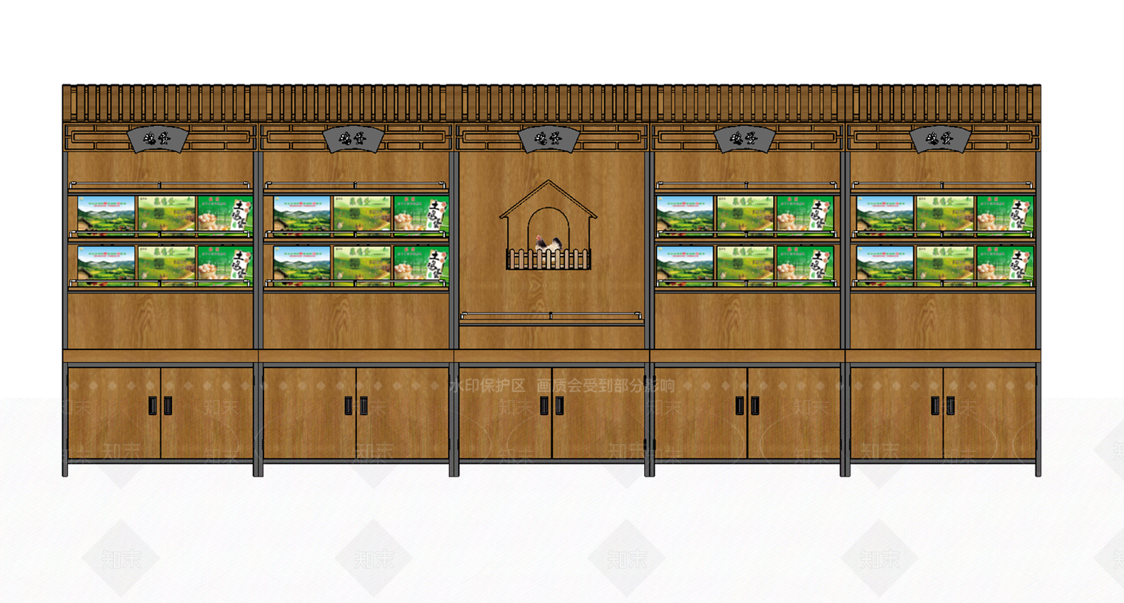 新中式展架SU模型下载【ID:171605283】