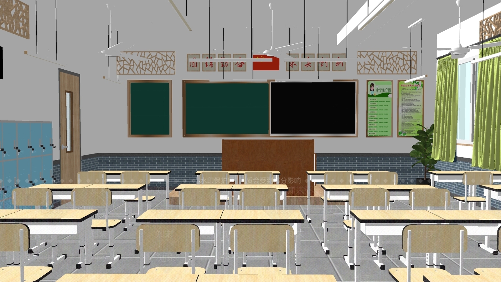 现代风格学校SU模型下载【ID:571607386】