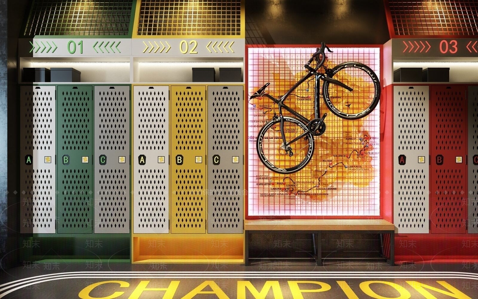 工业风健身房衣柜3D模型下载【ID:671628408】