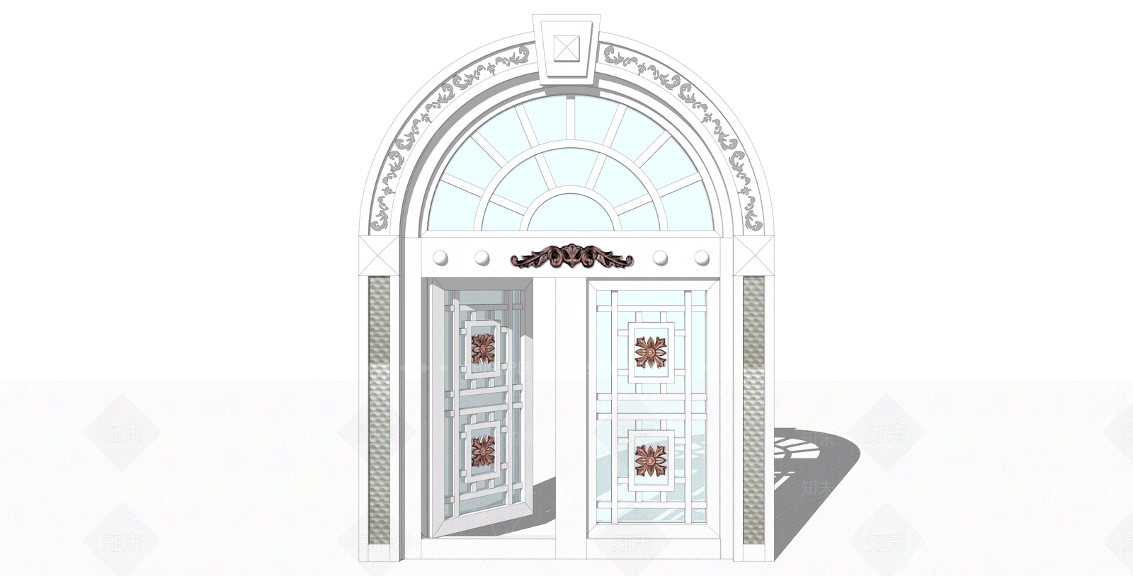 欧式雕花拱门SU模型下载【ID:771629685】