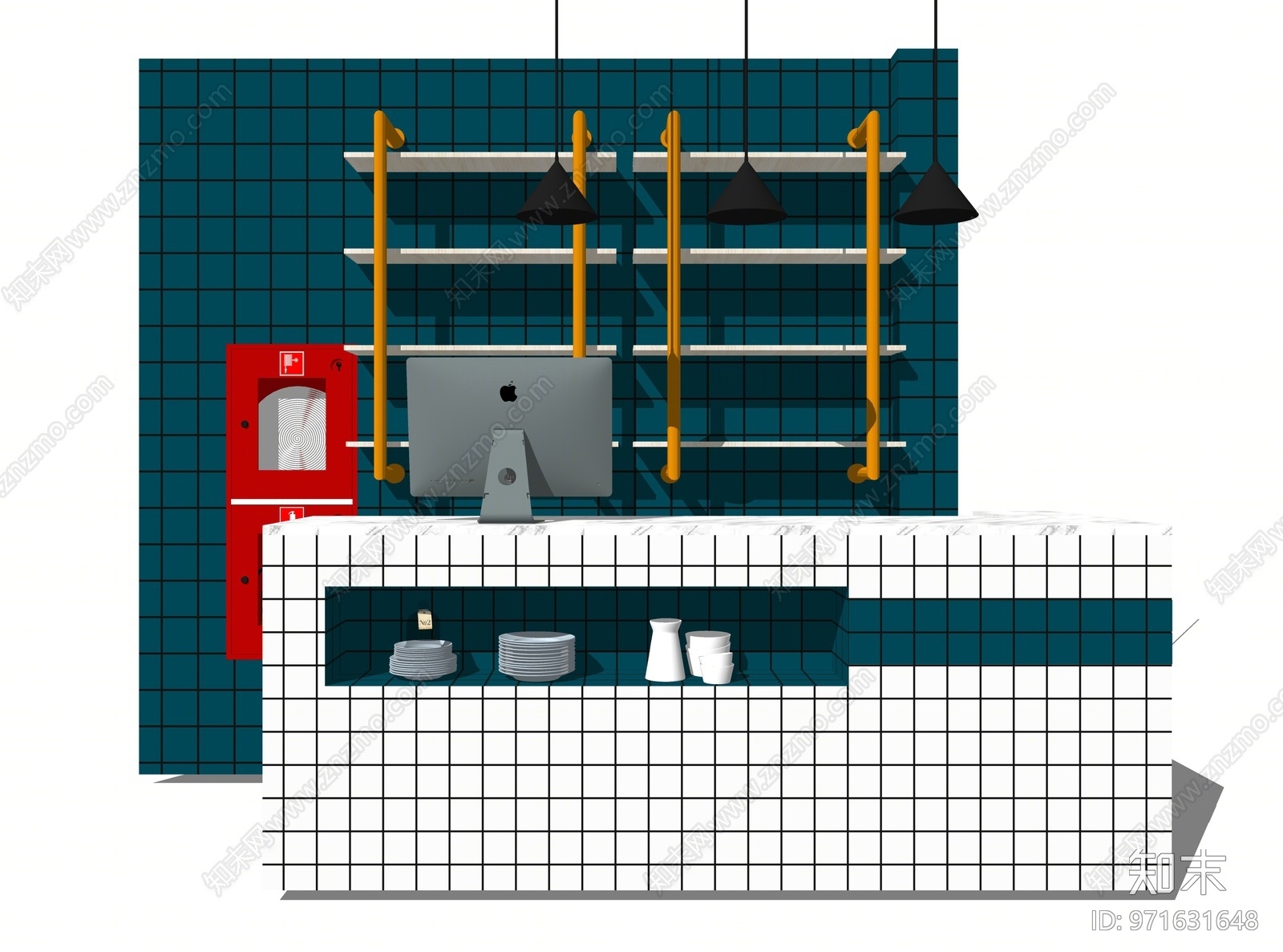 现代风格收银台SU模型下载【ID:971631648】