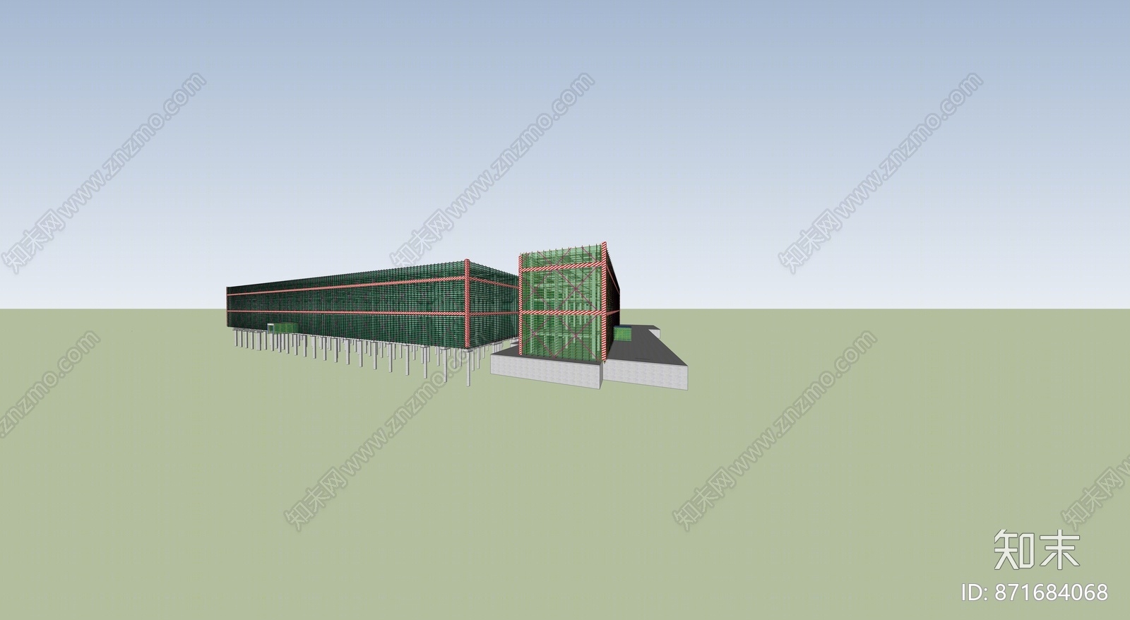 工业风工业厂房SU模型下载【ID:871684068】