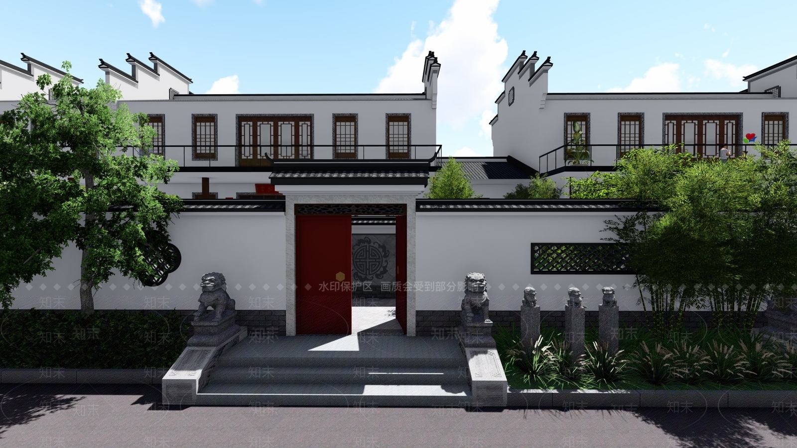 中式风格乡村民房SU模型下载【ID:171692082】