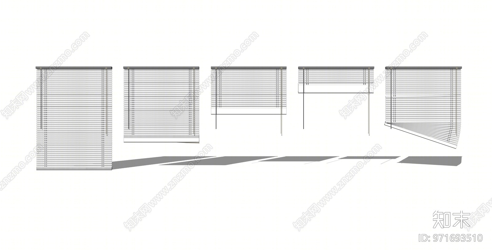 现代折叠百叶帘SU模型下载【ID:971693510】