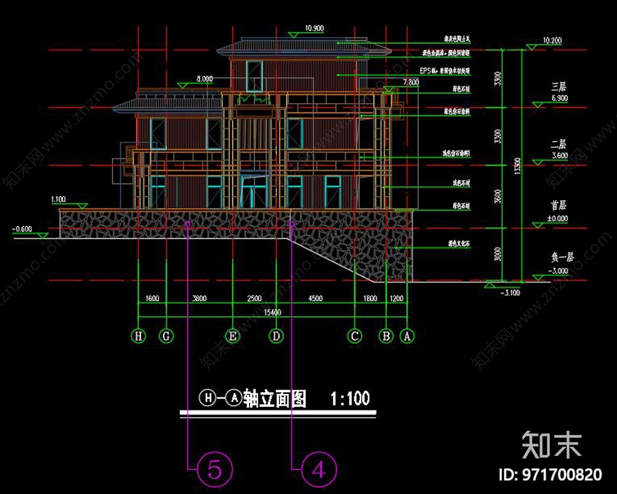 中式双拼别墅施工图下载【ID:971700820】