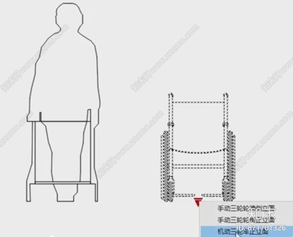 无障碍残疾人设施CAD动态块施工图下载【ID:871701326】