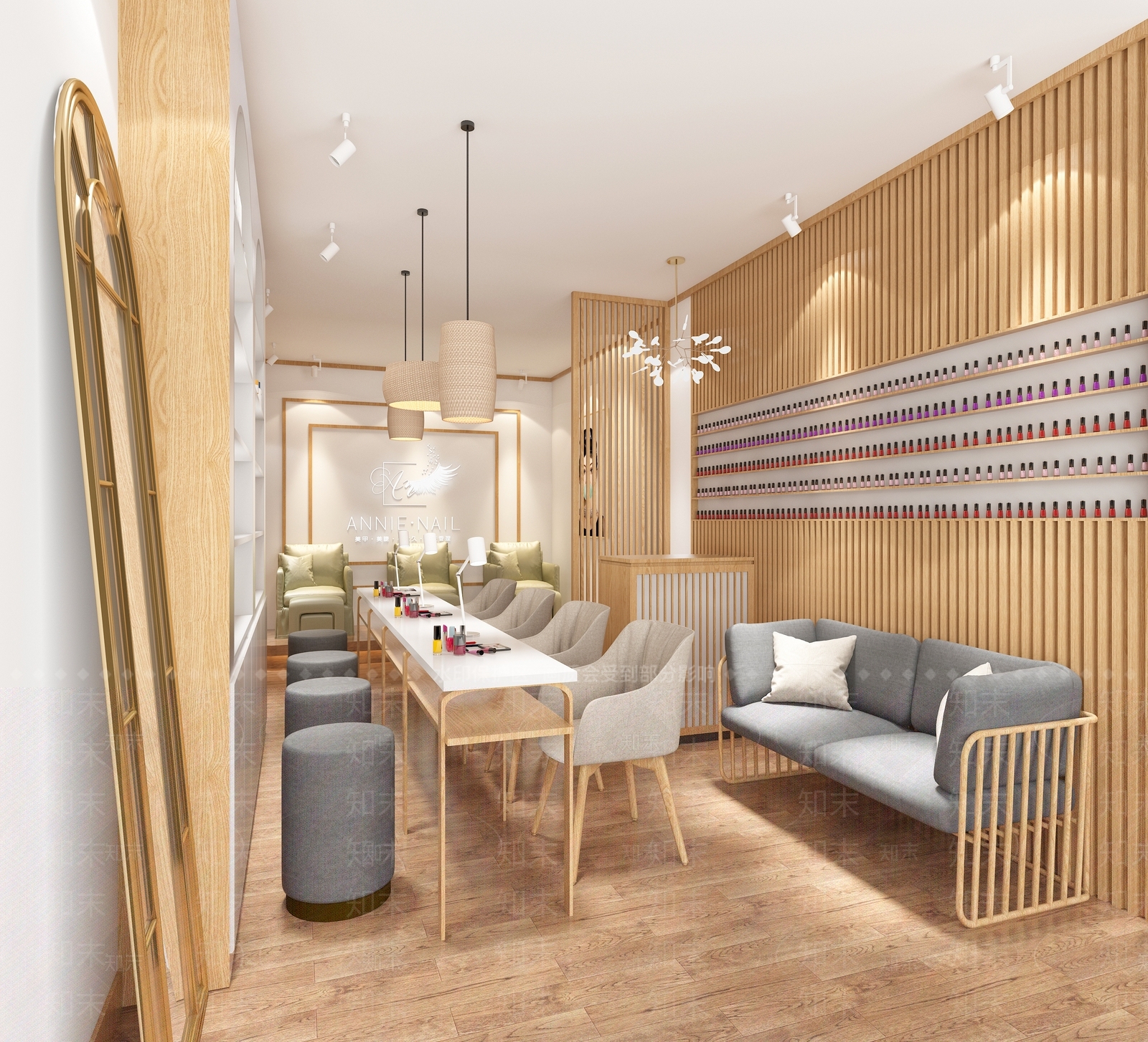 日式美容美甲店3D模型下载【ID:971701559】