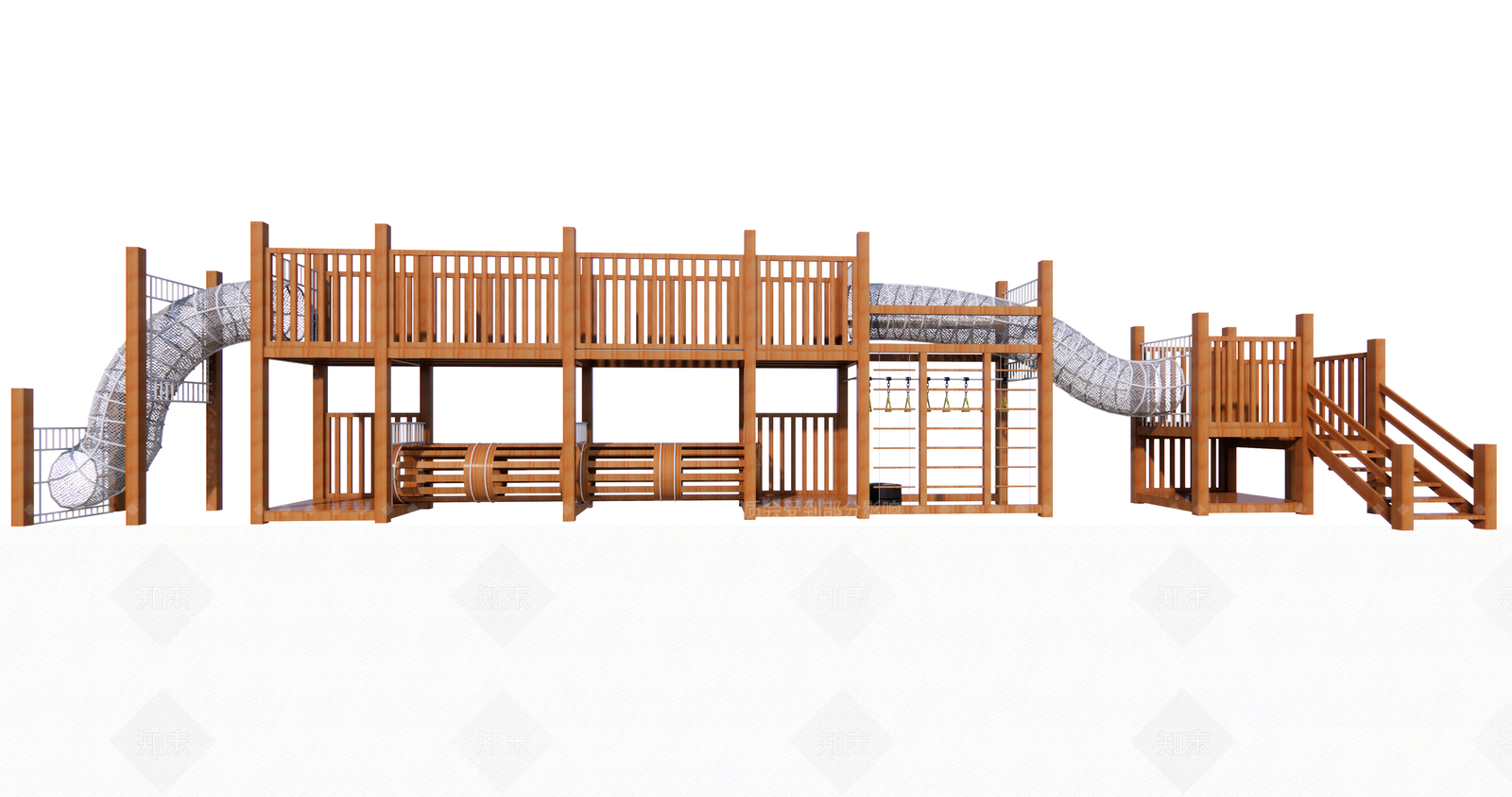 现代风格儿童滑梯SU模型下载【ID:871705122】