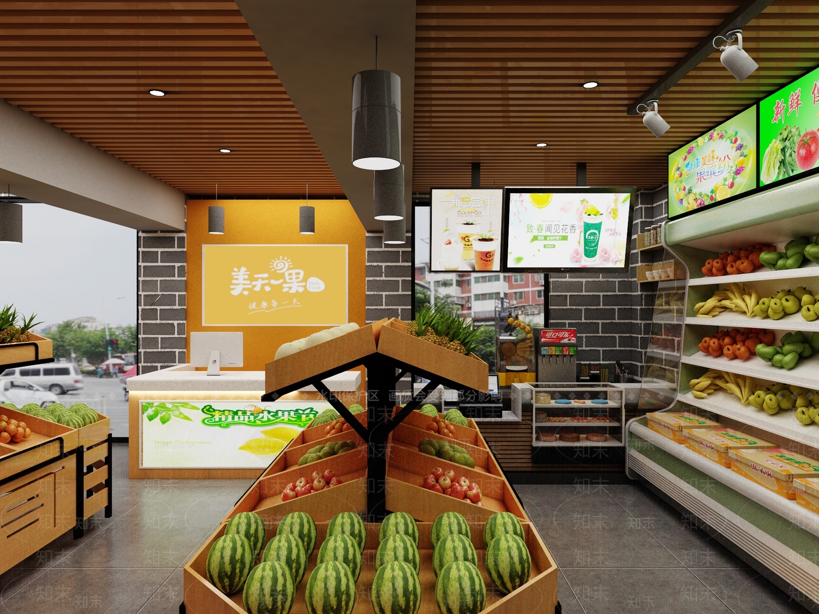 现代水果店3D模型下载【ID:671750339】