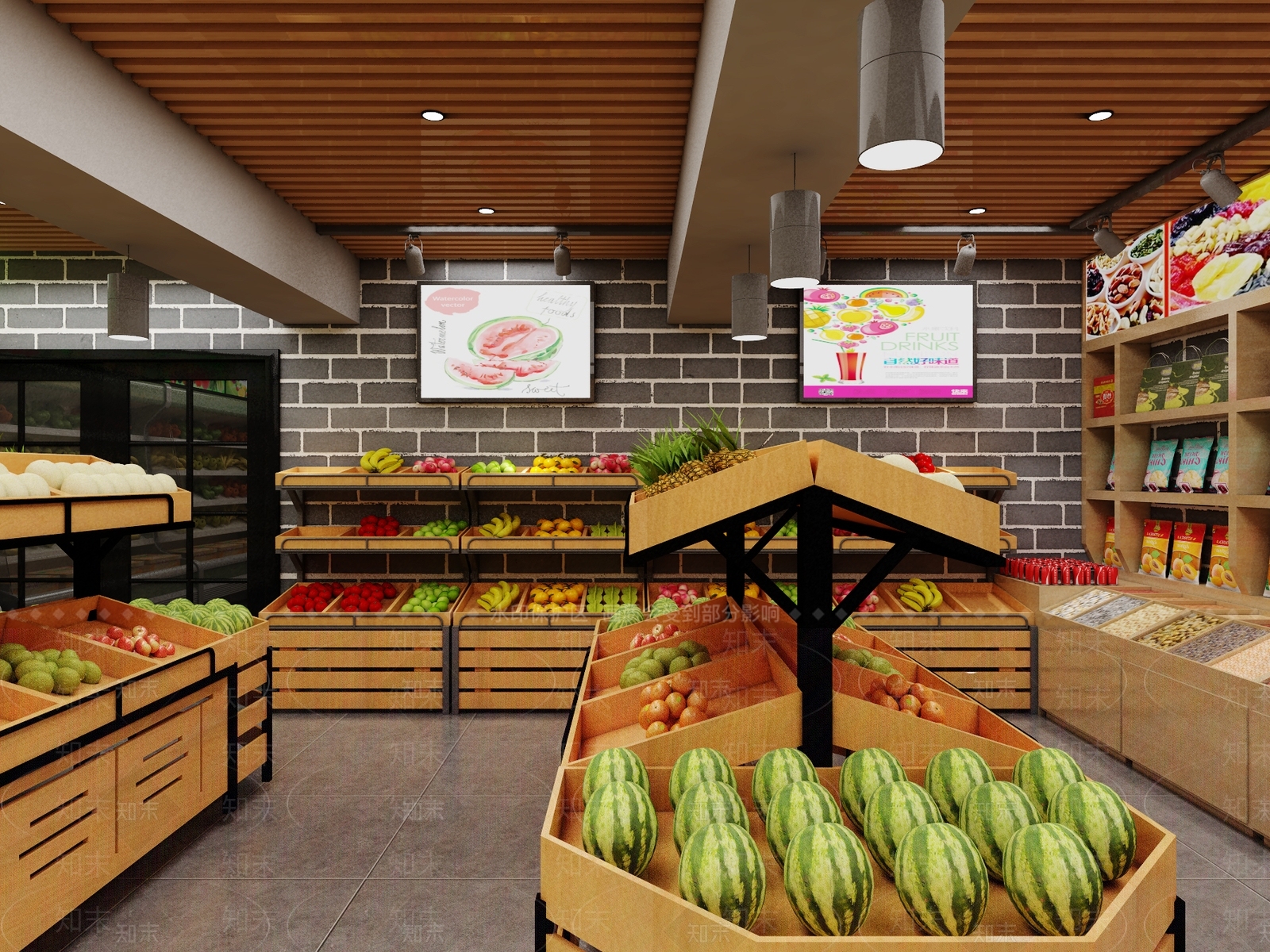 现代水果店3D模型下载【ID:671750339】