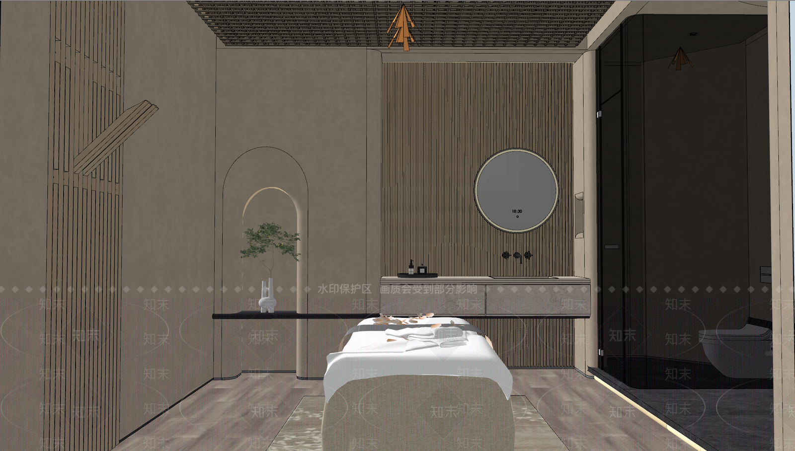 现代风格SPA会所SU模型下载【ID:771751604】