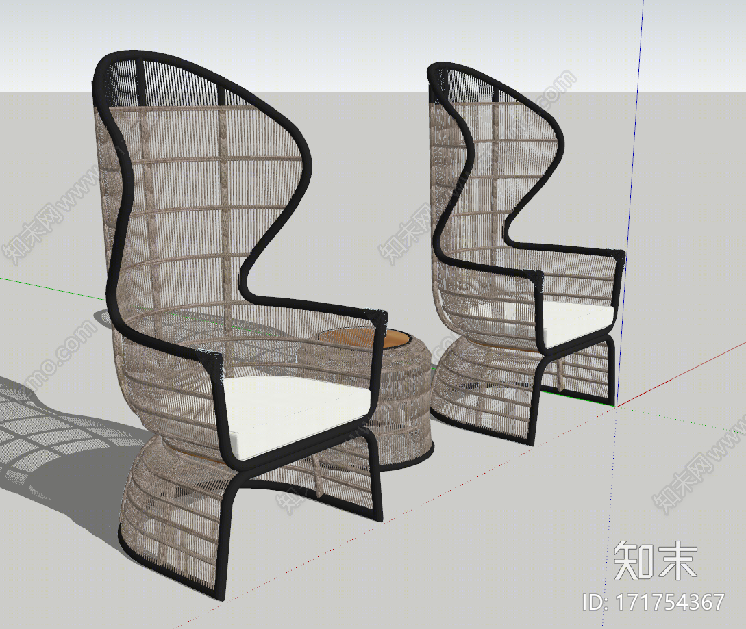 现代风格户外椅SU模型下载【ID:171754367】