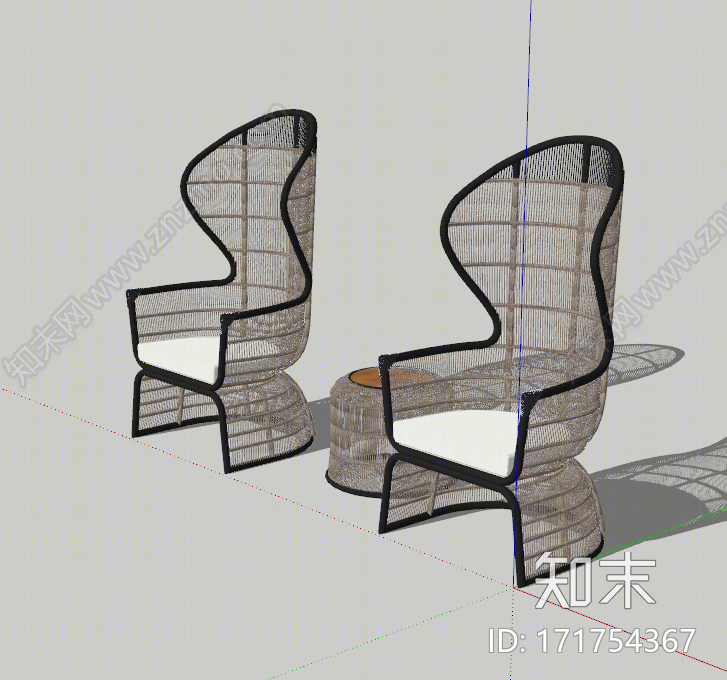 现代风格户外椅SU模型下载【ID:171754367】