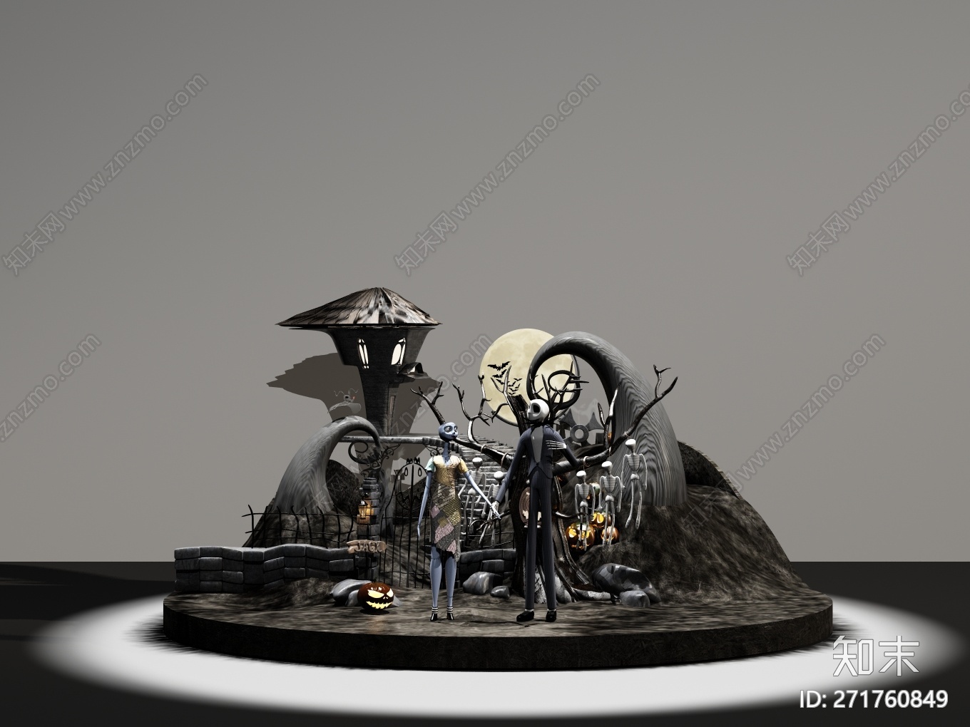 现代万圣节僵尸新娘CG模型下载【ID:271760849】