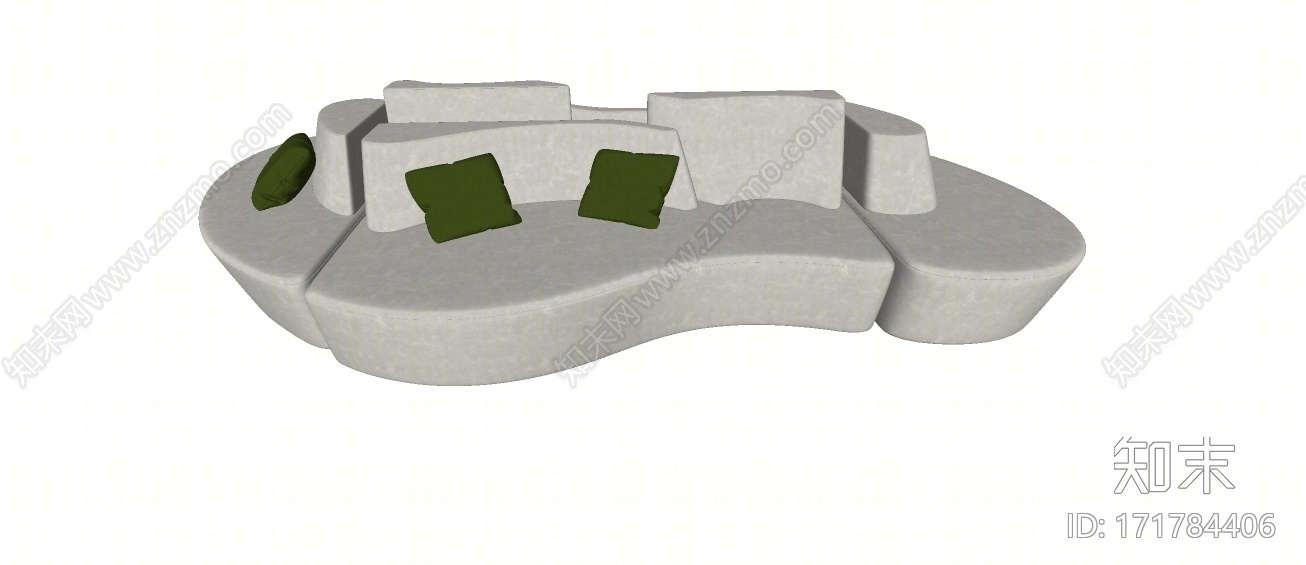现代风格异形沙发SU模型下载【ID:171784406】