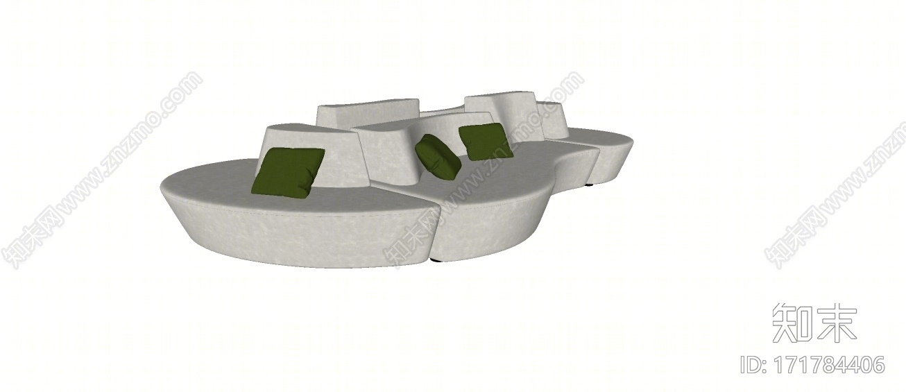 现代风格异形沙发SU模型下载【ID:171784406】