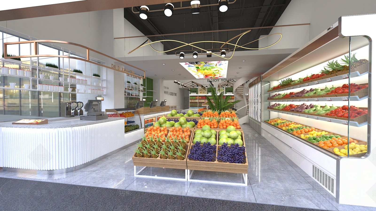 现代水果店3D模型下载【ID:671788391】