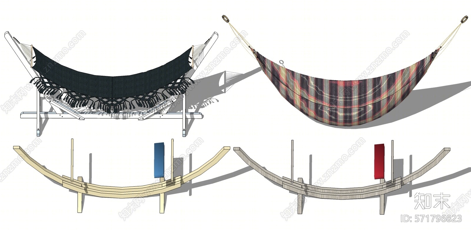 现代风格吊床SU模型下载【ID:571796823】