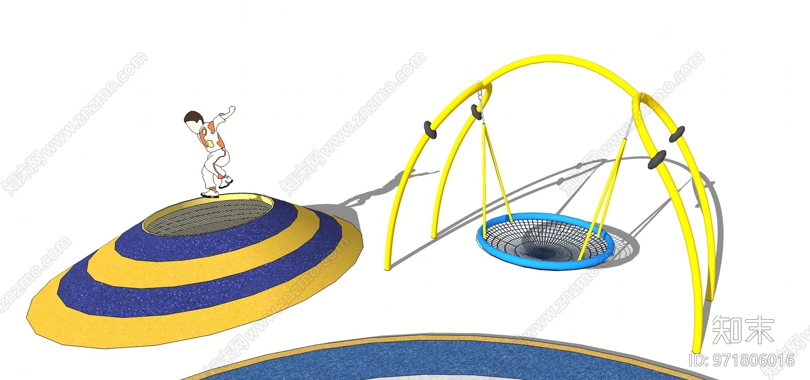 现代风格儿童游乐区SU模型下载【ID:971806016】