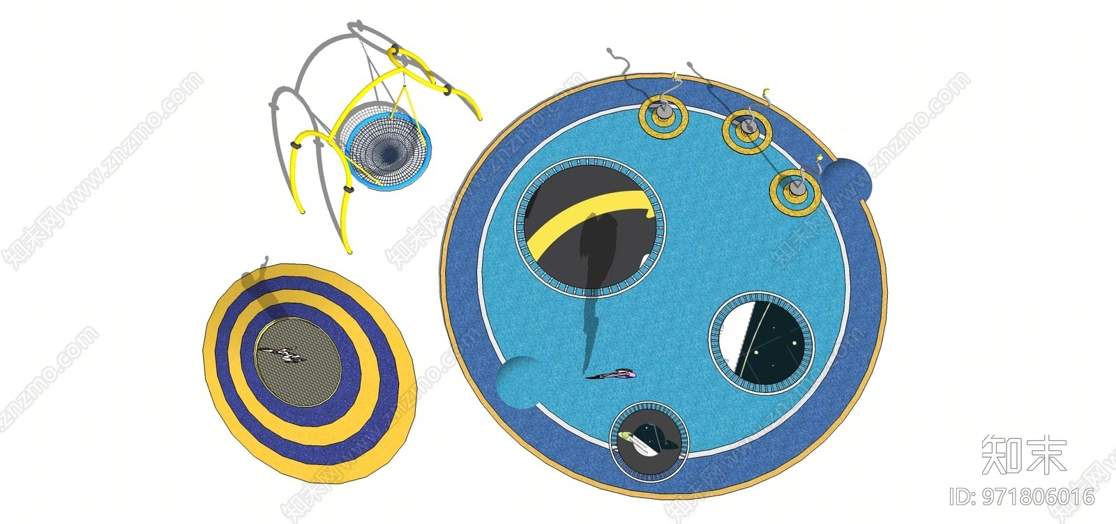 现代风格儿童游乐区SU模型下载【ID:971806016】