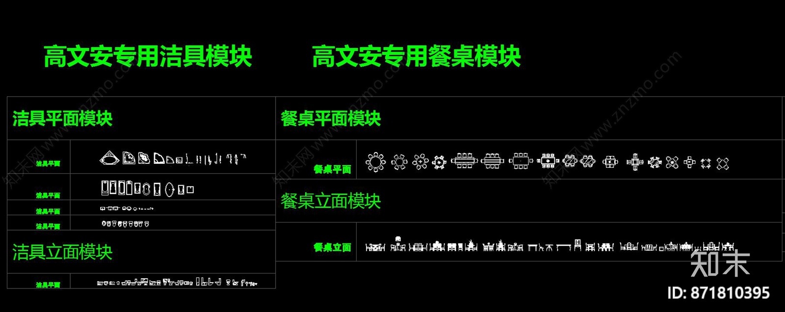 高文安公司常用CAD图库模块cad施工图下载【ID:871810395】