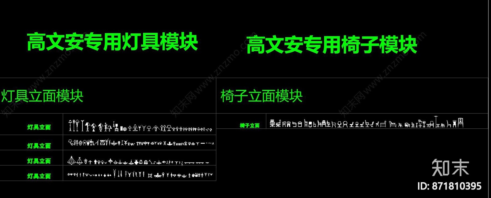 高文安公司常用CAD图库模块cad施工图下载【ID:871810395】