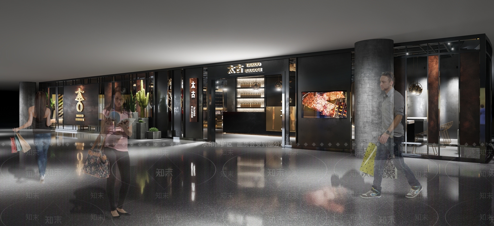 工业风烤肉店3D模型下载【ID:371840492】