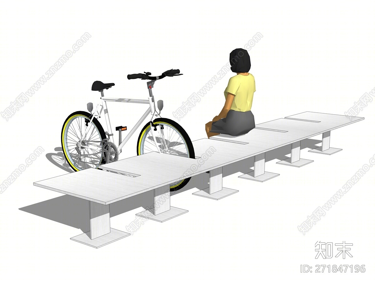 现代风格自行车SU模型下载【ID:271847196】