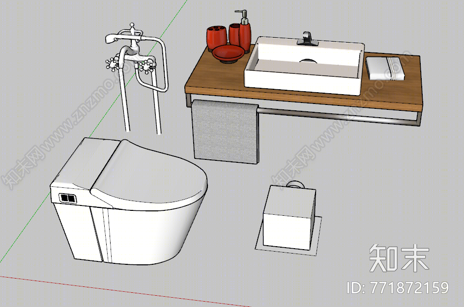 现代风格马桶SU模型下载【ID:771872159】