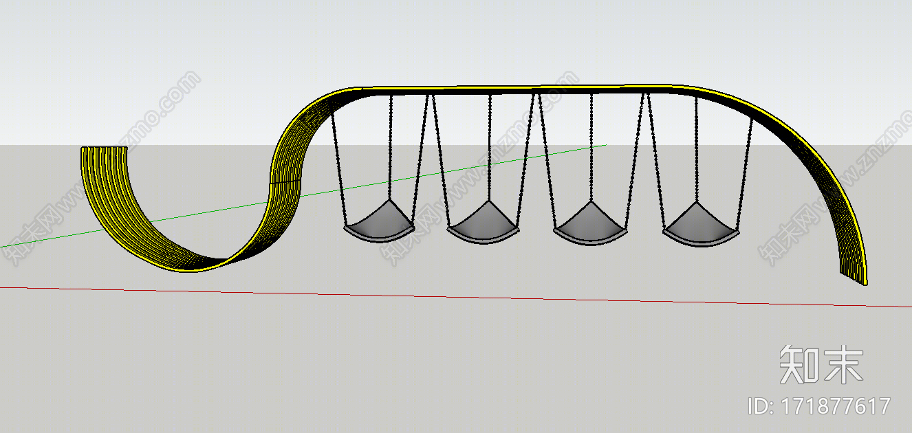 现代风格秋千SU模型下载【ID:171877617】