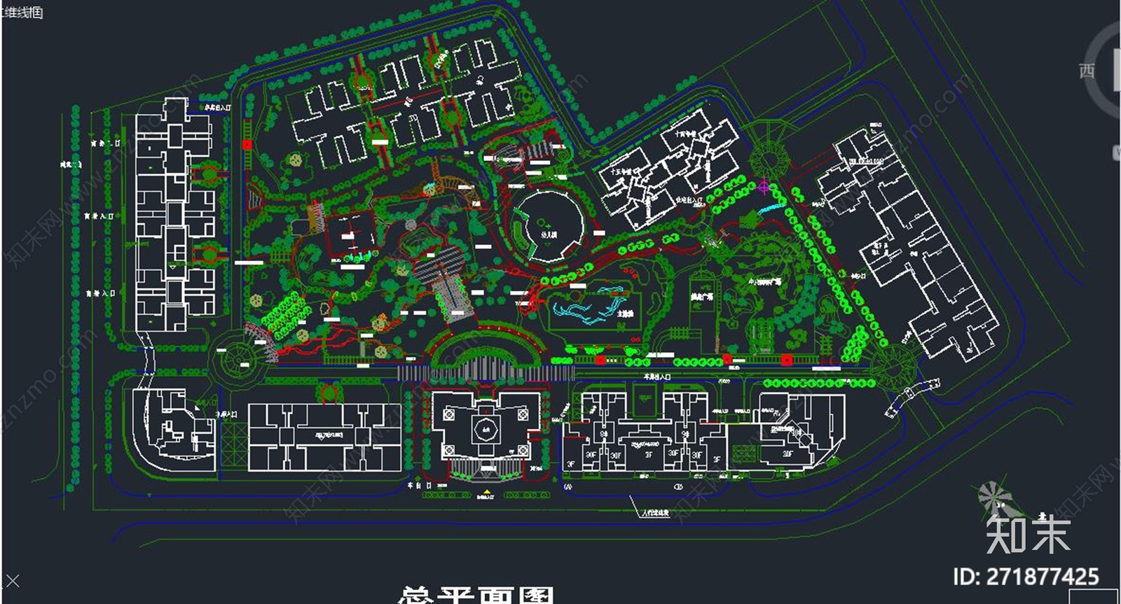 住宅小区绿化设计施工图下载【ID:271877425】