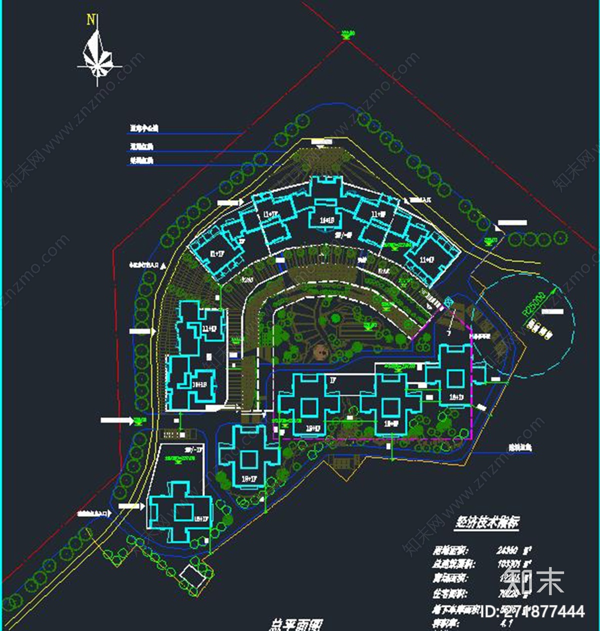 住宅小区绿化设计施工图下载【ID:271877444】