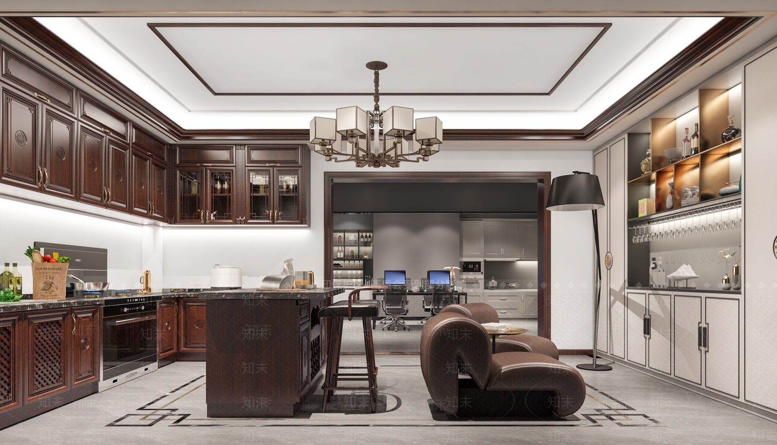 中式家居展厅3D模型下载【ID:371894641】