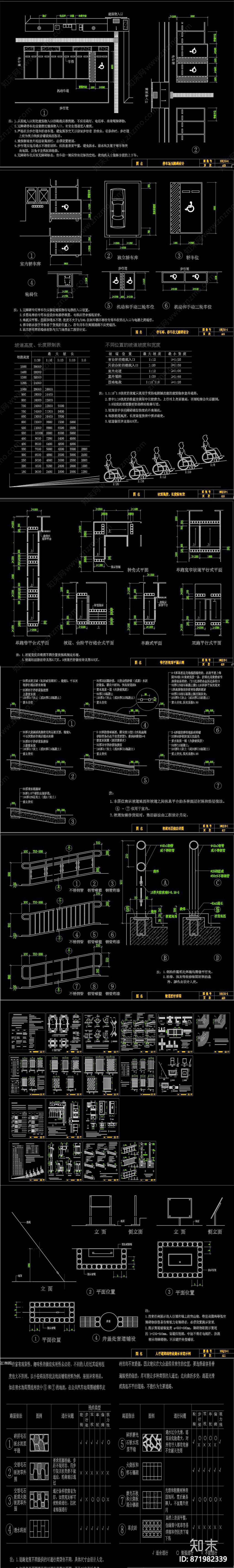 城市道路无障碍设施CAD图纸施工图下载【ID:871982339】