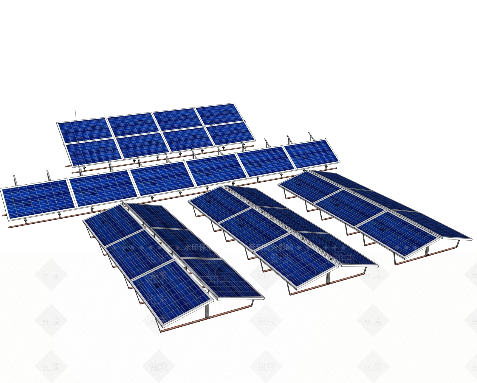 现代风格太阳能充电板SU模型下载【ID:371990617】