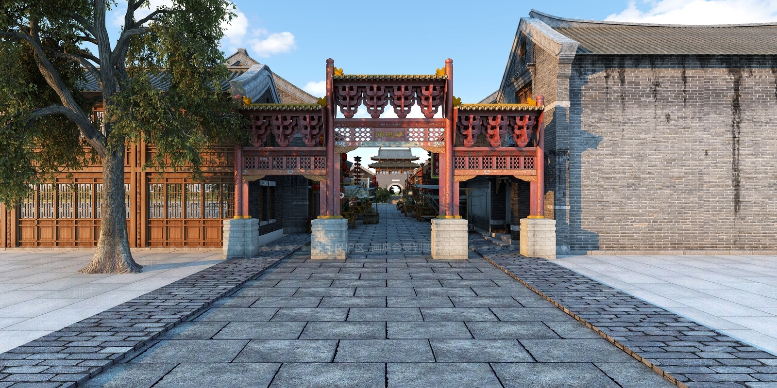 中式牌坊3D模型下载【ID:272002861】