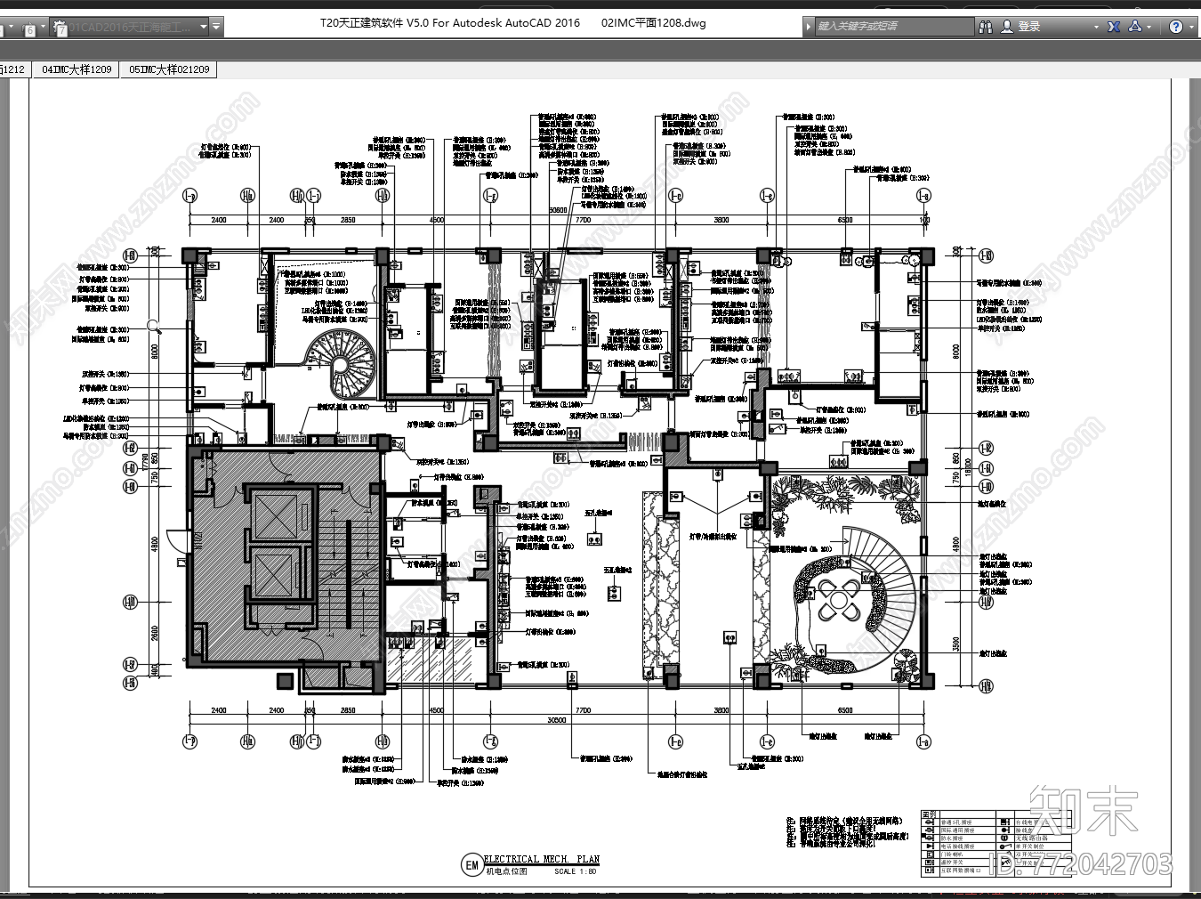 空中别墅室内设计cad施工图下载【ID:772042703】